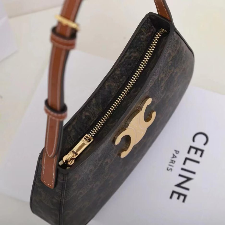 CELINE MEDIUM TILLY BAG in Triomphe canvas and calfskin