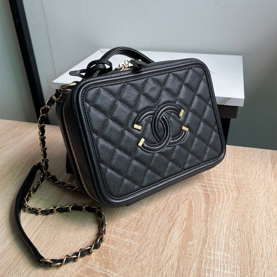 Chanel Medium Filigree Makeup Case