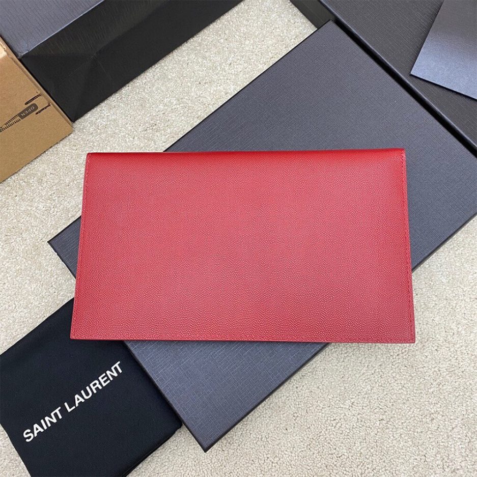 YSL UPTOWN POUCH IN GRAIN DE POUDRE EMBOSSED LEATHER