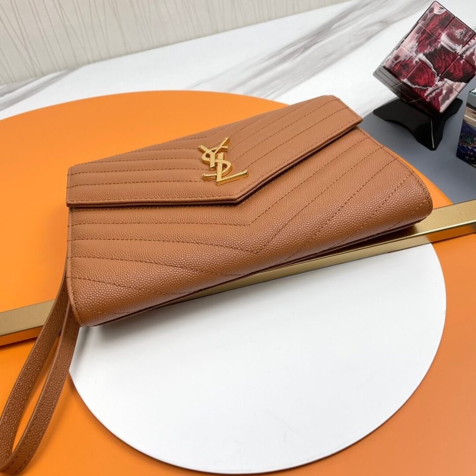 YSL CASSANDRE matelassé leather flap clutch