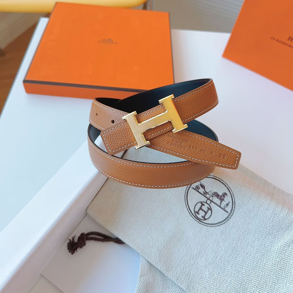 Mini Constance belt buckle & Reversible leather strap 24 mm