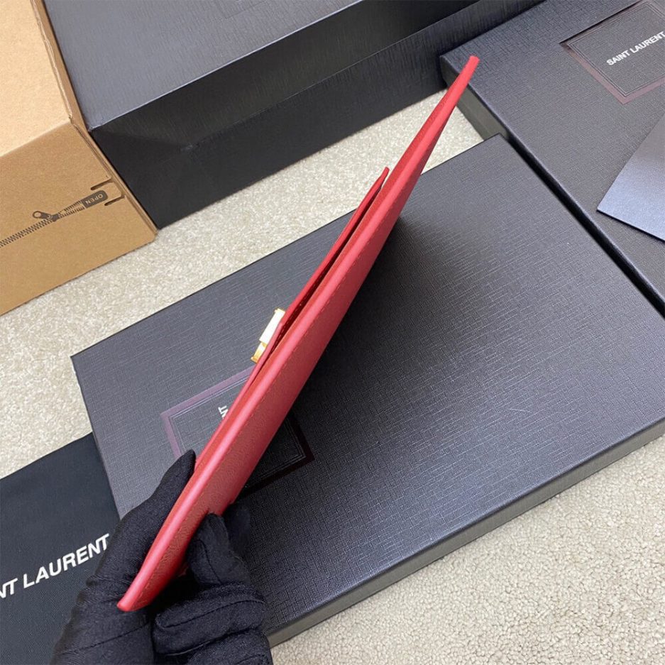 YSL UPTOWN POUCH IN GRAIN DE POUDRE EMBOSSED LEATHER