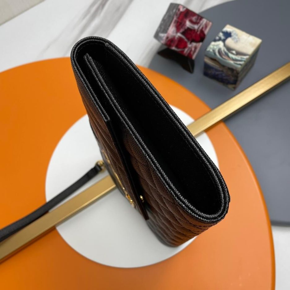 YSL CASSANDRE matelassé leather flap clutch