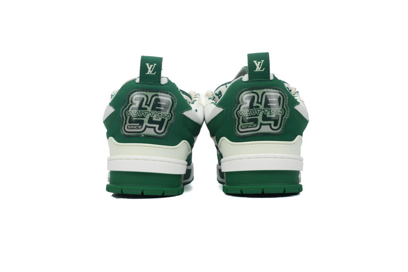 LOUIS VUITTON Leather lace up Fashionable Board Shoes White Green 1AC520