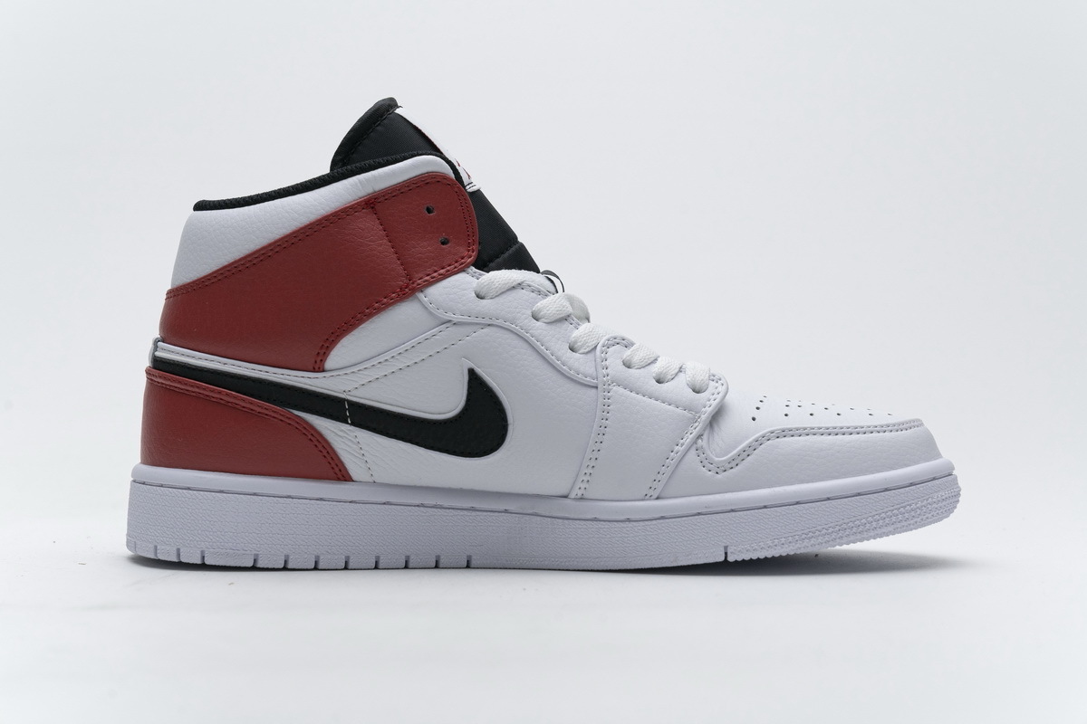 Air Jordan 1 Mid White Black Gym Red 554724-116