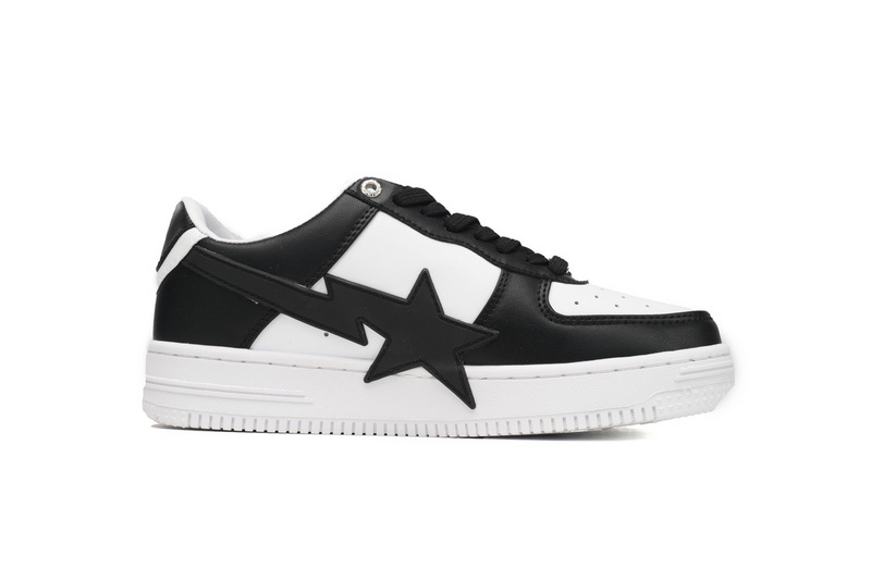A Bathing Ape Bape Sta Low Black And White Star OZXSH W291 306M