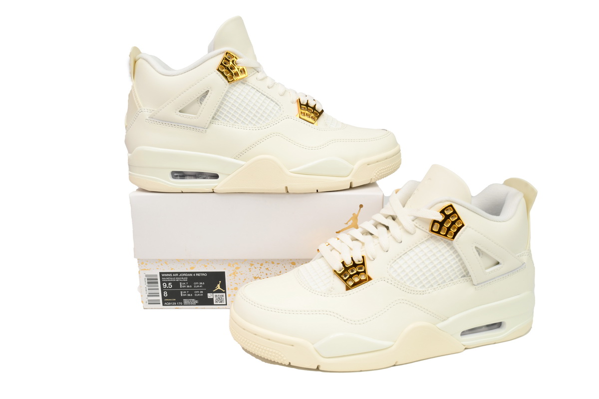 Air Jordan 4 Sail Metallic Gold AQ9129-170