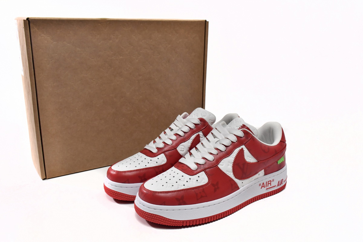 LOUIS VUITTON x Nike Air Force 1 White Red MS0232