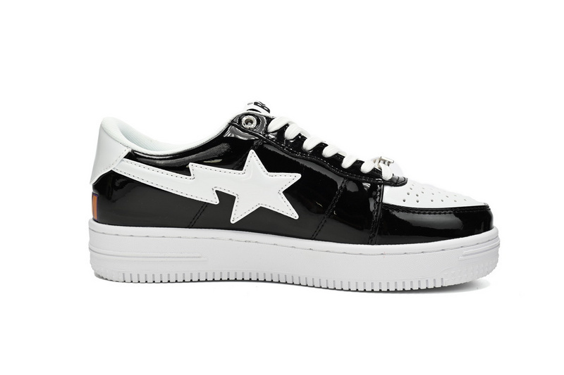 A Bathing Ape Bape Sta Low Black and White Shark 1H30-191-009