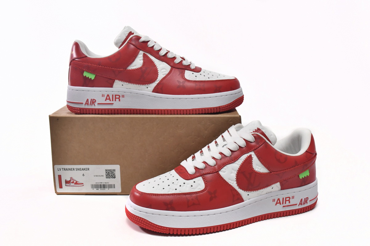 LOUIS VUITTON x Nike Air Force 1 White Red MS0232