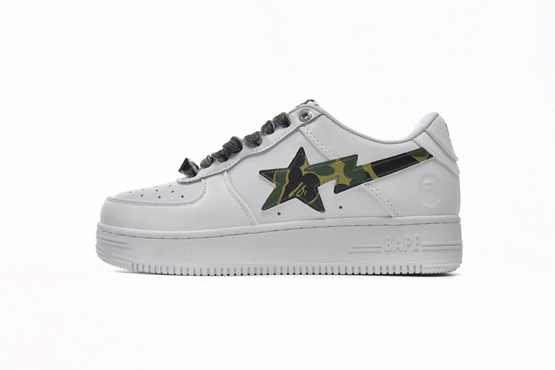 A Bathing Ape Bape Sta Low White Green Camouflage 1H20-191-045