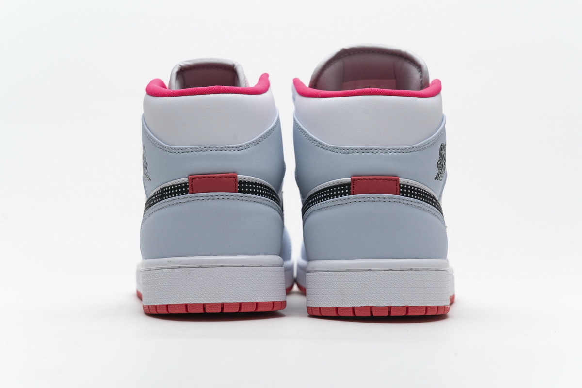 Air Jordan 1 Mid Half Blue Polka Dot Swoosh (GS) 555112-400