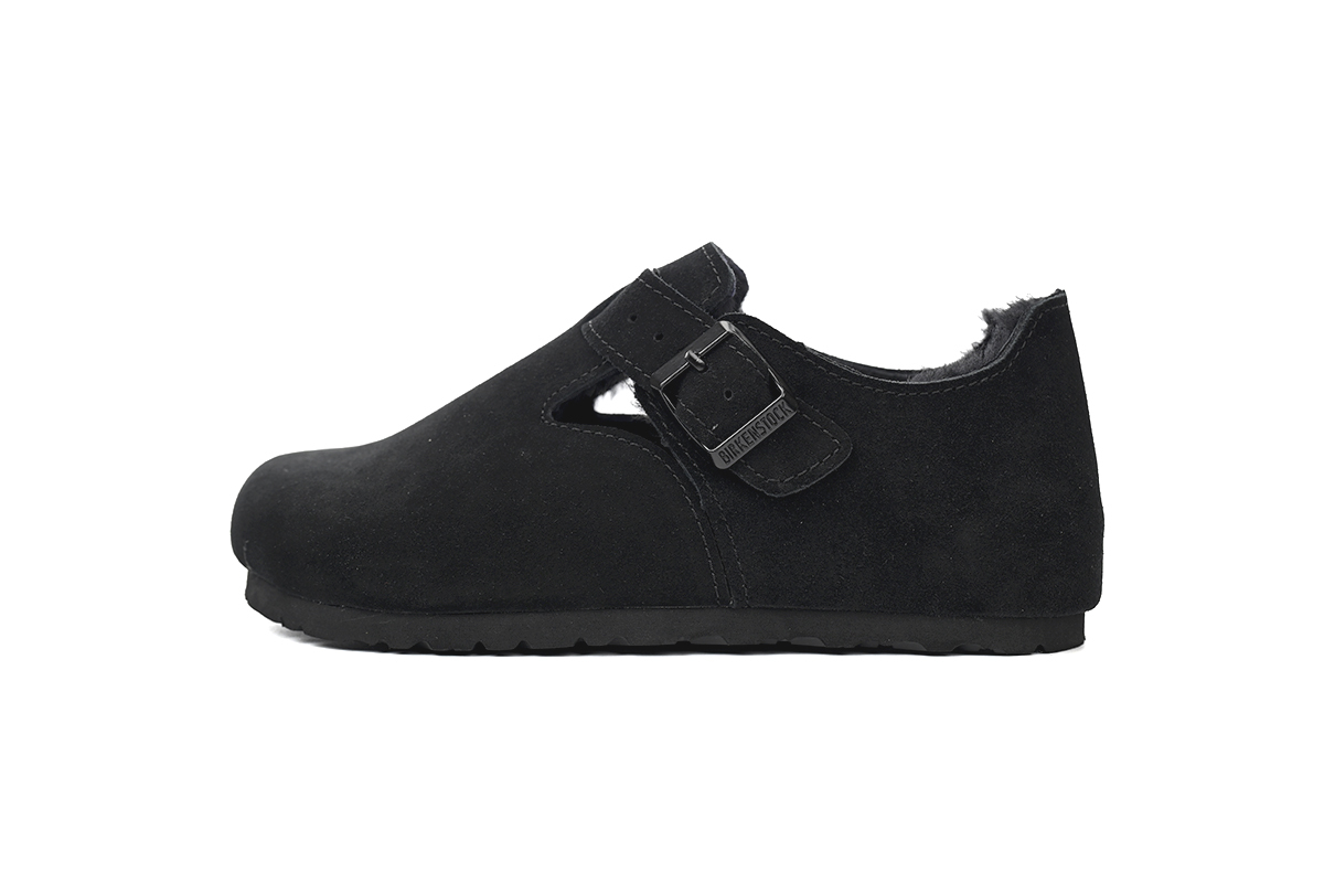 Birkenstock London Shearling Suede Leather Black 1014960