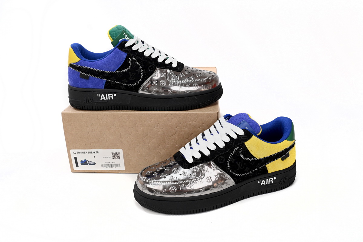 LOUIS VUITTON x Nike Air Force 1 Silver Yellow 1A9VCH