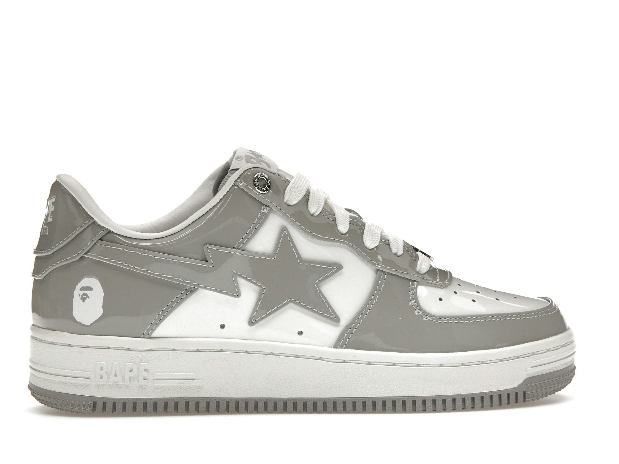 A Bathing Ape Bape Sta Patent Leather White Grey (2023)