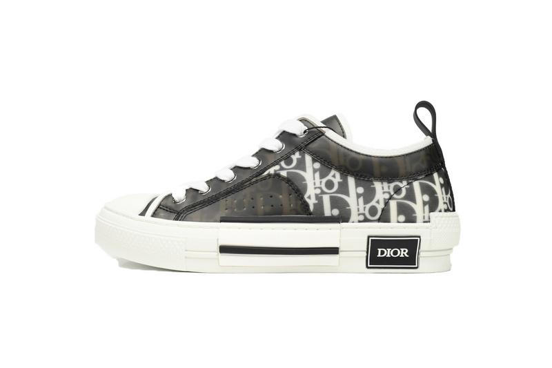 Dior B23 HT Oblique Transparency Low Bang Black and White