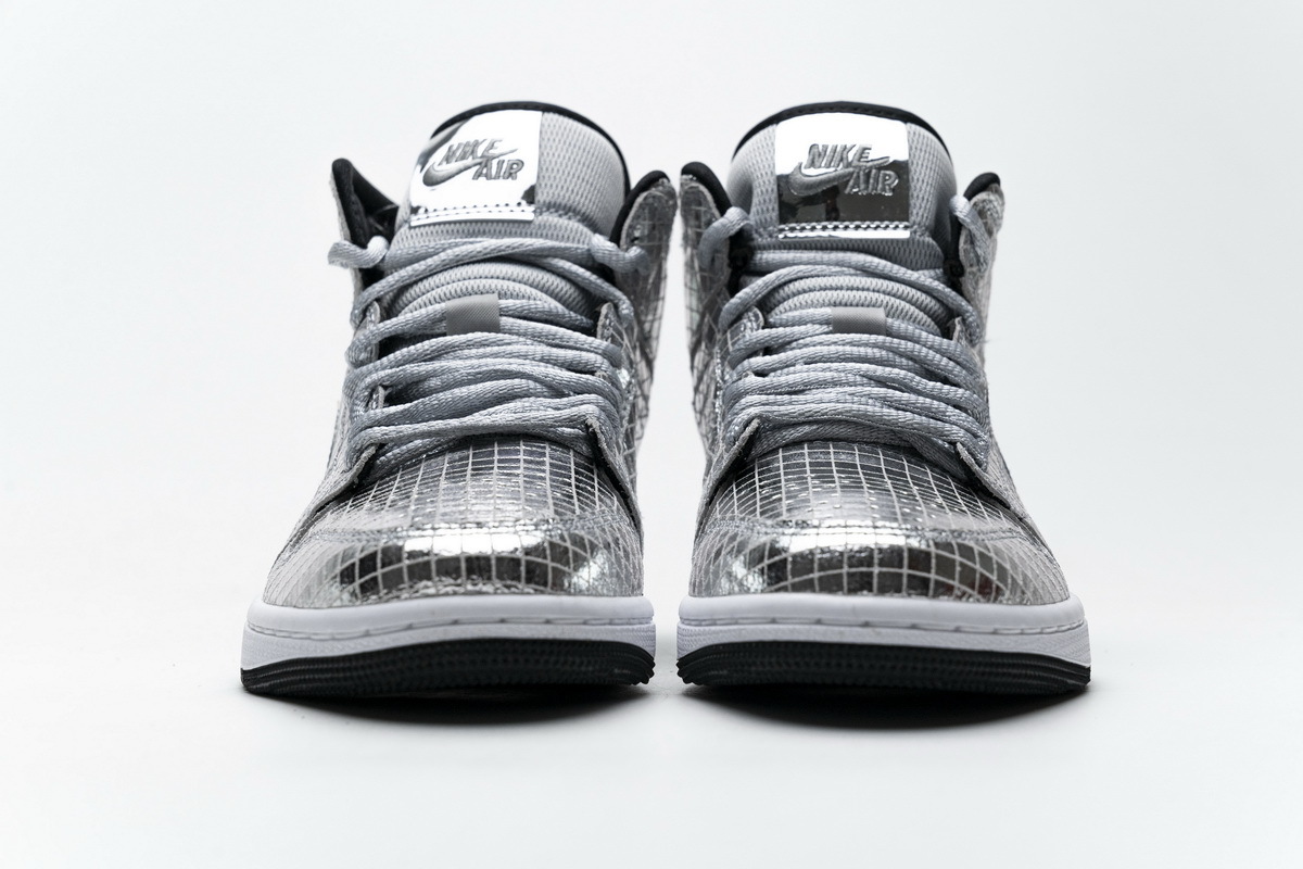 Air Jordan 1 Mid SE Disco Metallic Silver (W) CU9304-001