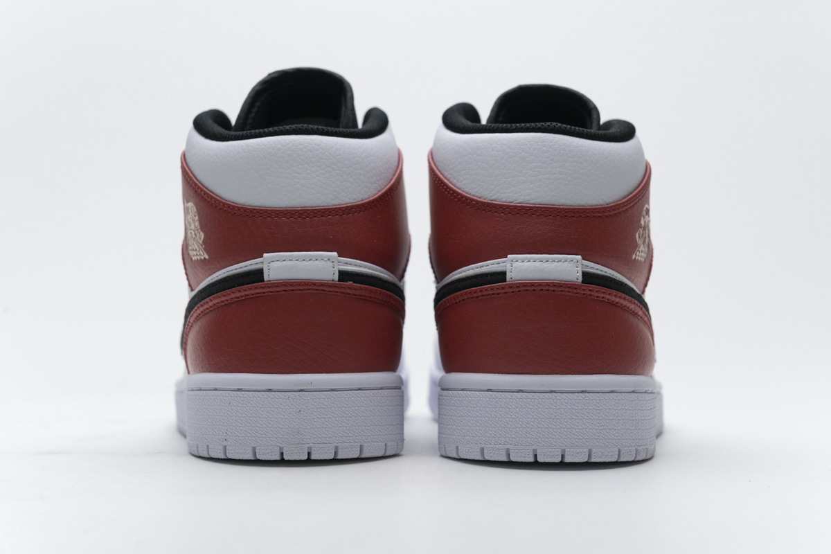 Air Jordan 1 Mid White Black Gym Red 554724-116