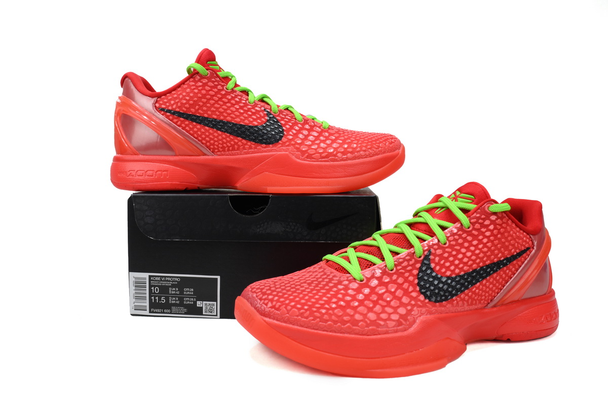 Nike Kobe 6 proto reverse grinch GV4921-600