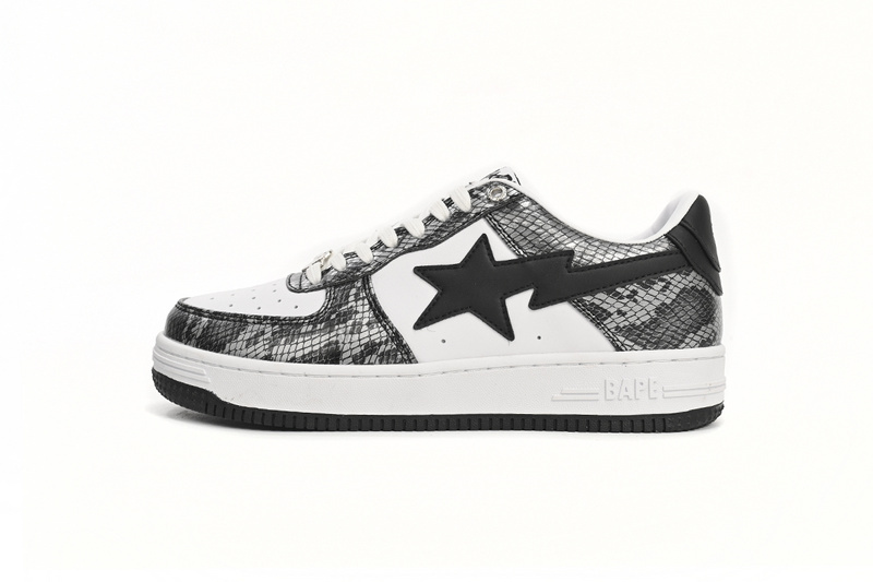 A Bathing Ape Bape Sta Low Black Black Snake Skin 1180 191 009