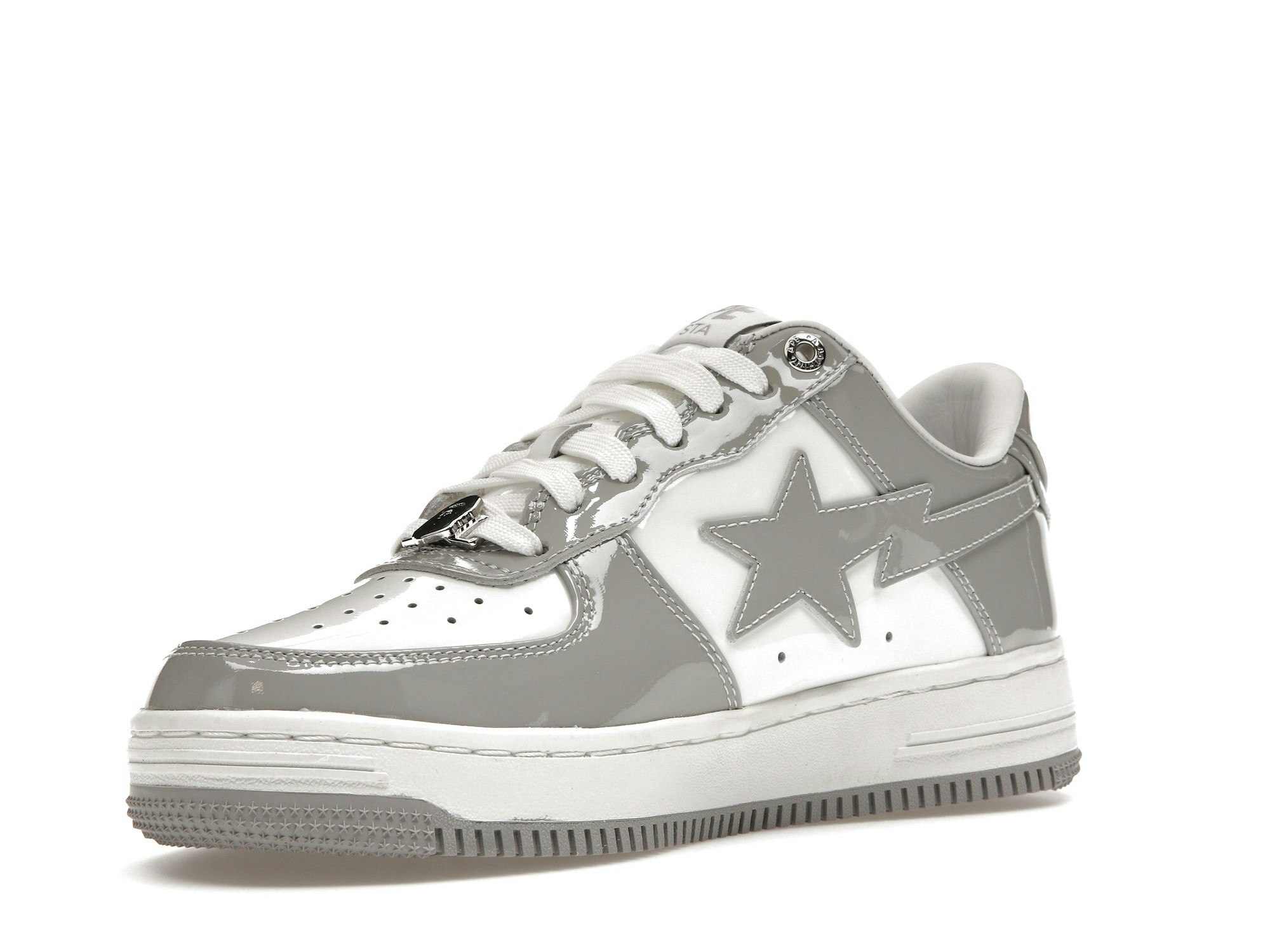 A Bathing Ape Bape Sta Patent Leather White Grey (2023)