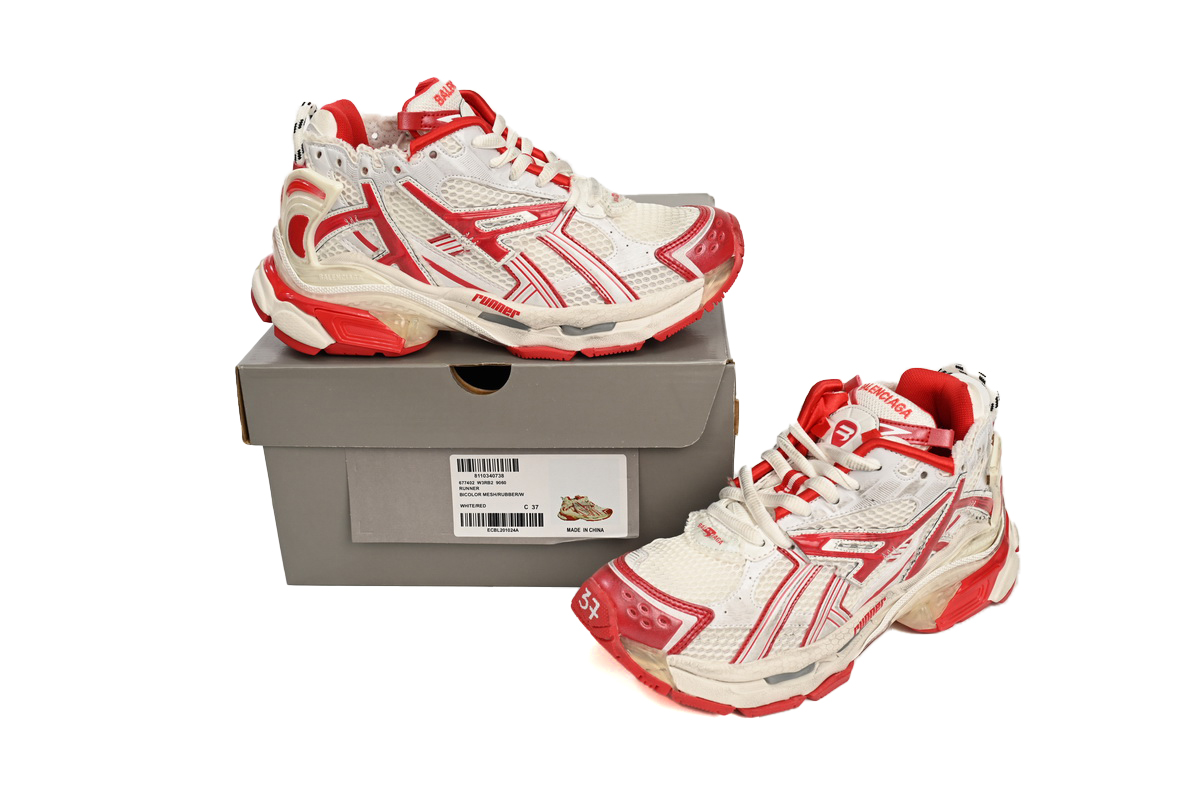 Balenciaga Runner White Red 677402 W3RB2 9060