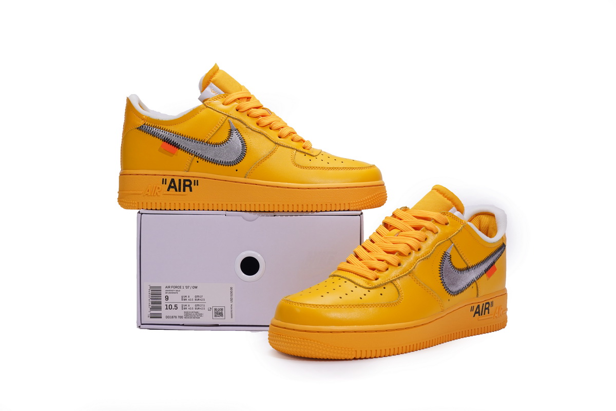 Nike Air Force 1 Low OFF-WHITE University Gold Metallic Silver DD1876-700