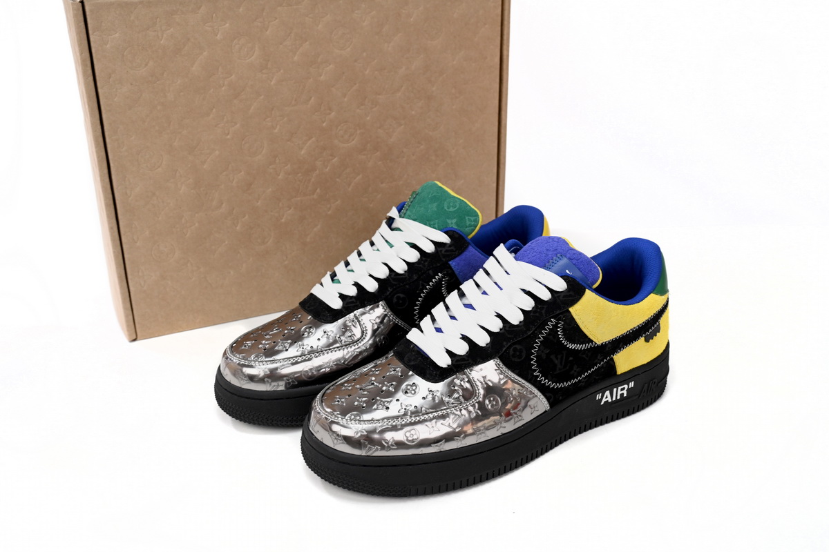 LOUIS VUITTON x Nike Air Force 1 Silver Yellow 1A9VCH