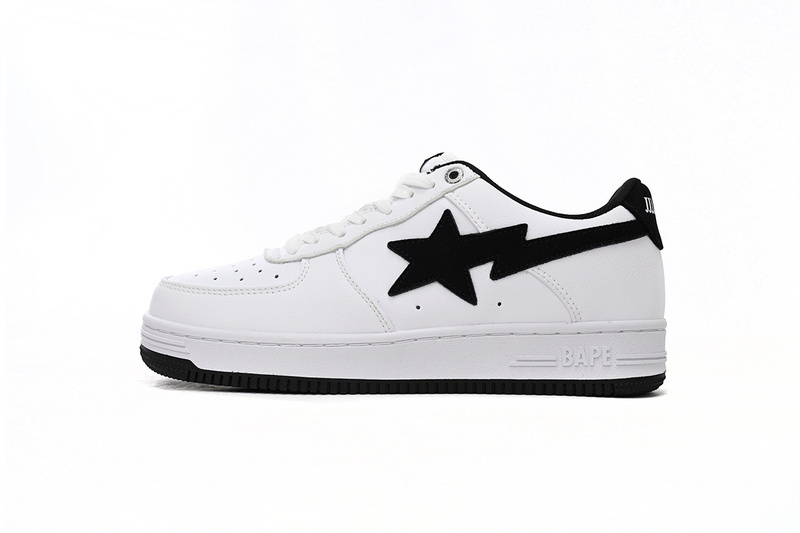 A Bathing Ape Bape Sta Low White And Black Tick 1173-191-912