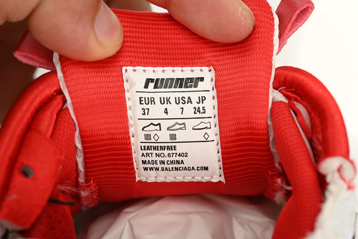 Balenciaga Runner White Red 677402 W3RB2 9060