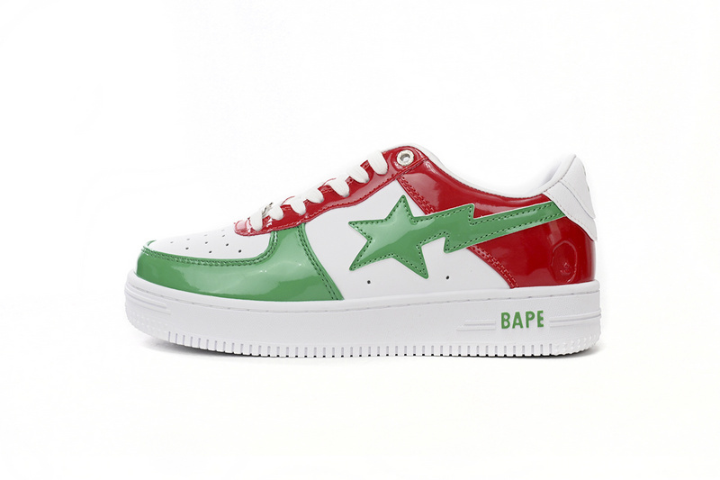 A Bathing Ape Bape Sta Low Red white and Green 1180-191-004