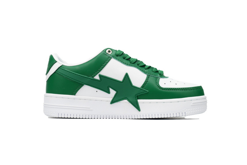 A Bathing Ape Bape Sta Low White Green Star OZXSHM 191 306M
