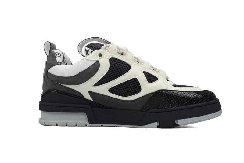 LOUIS VUITTON Leather lace up Fashionable Board Shoes Black Gray 1AC52M