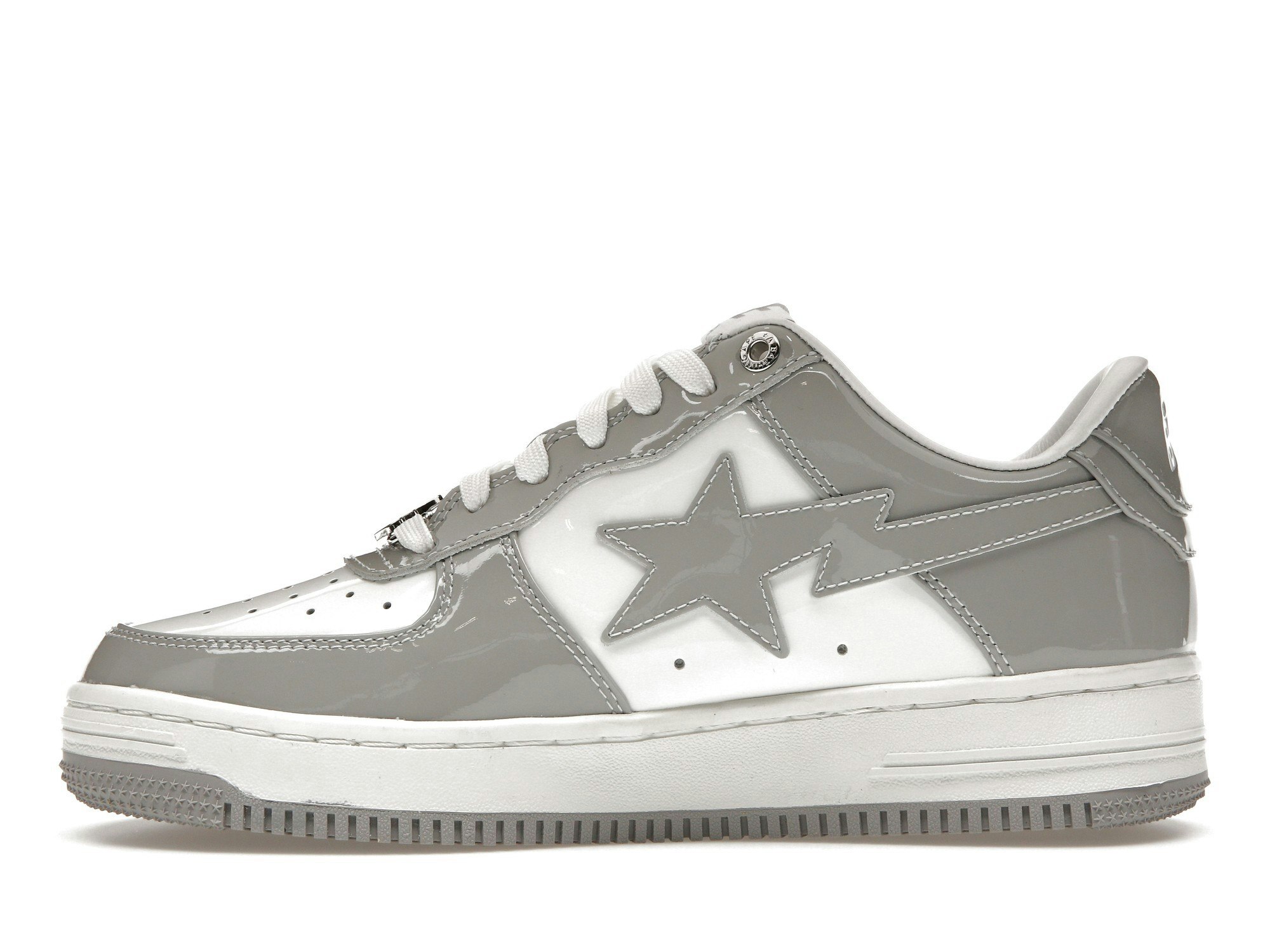 A Bathing Ape Bape Sta Patent Leather White Grey (2023)