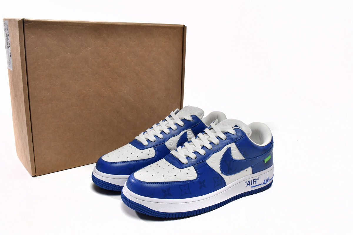 LOUIS VUITTON x Nike Air Force 1 White Blue 7108-5