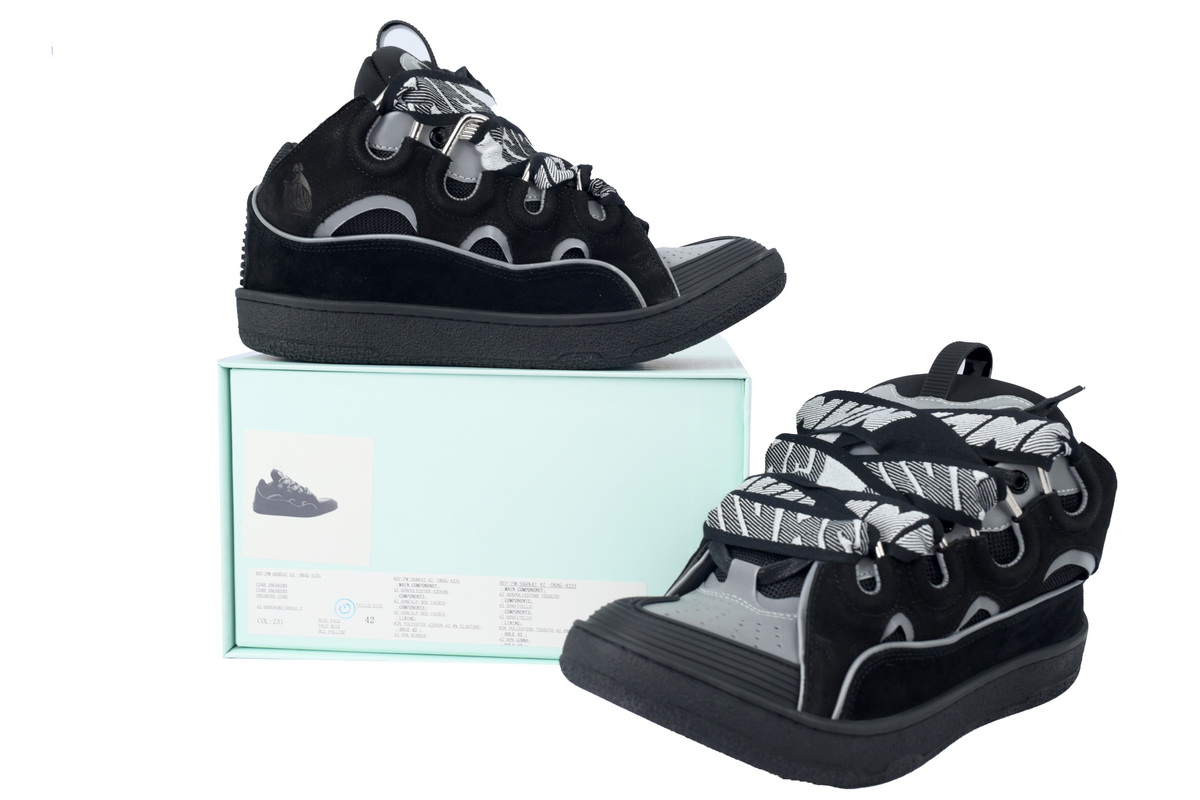 Lanvin Curb Sneaker Black Grey FM-SKRK11-REFL-P2210