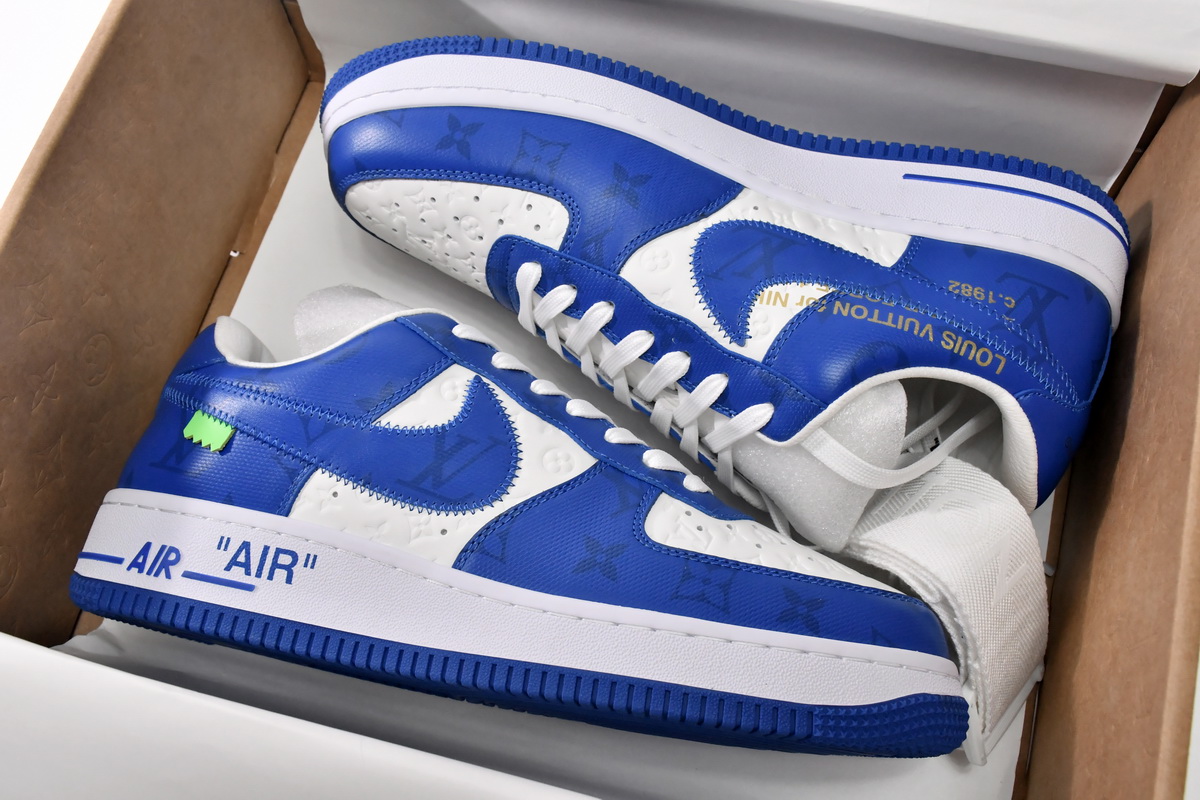 LOUIS VUITTON x Nike Air Force 1 White Blue 7108-5