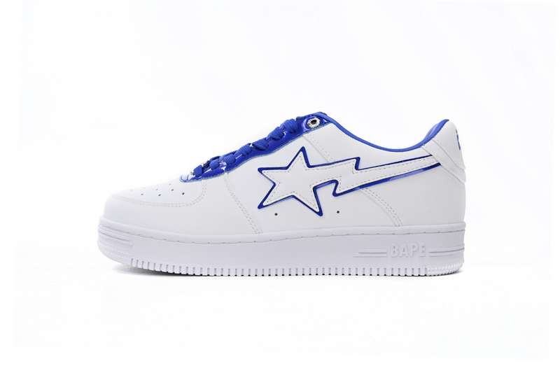 A Bathing Ape Bape Sta Low White and Blue Border 1J30-191-017