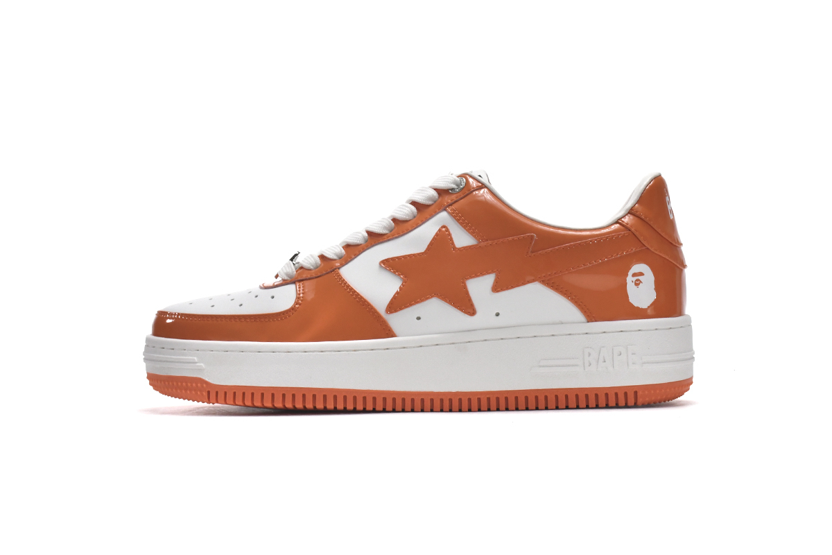 A Bathing Ape Bape Sta Low White Orange 1H70-191-001