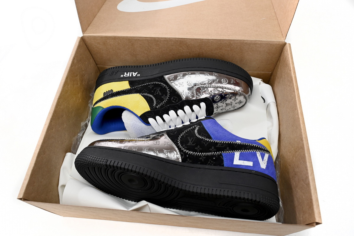 LOUIS VUITTON x Nike Air Force 1 Silver Yellow 1A9VCH