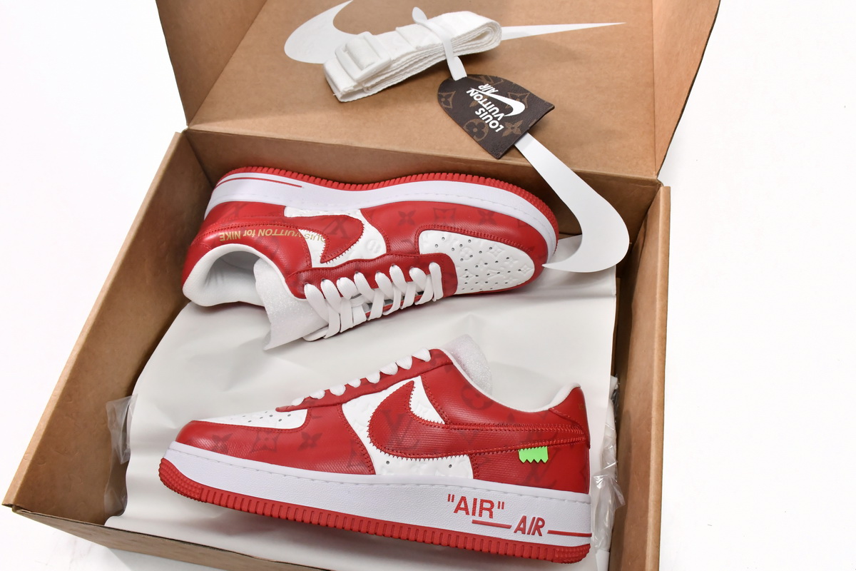 LOUIS VUITTON x Nike Air Force 1 White Red MS0232