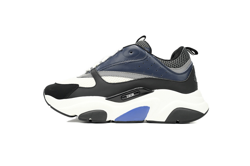 Dior White, Blue, & Black 'B22' Sneakers White Blue