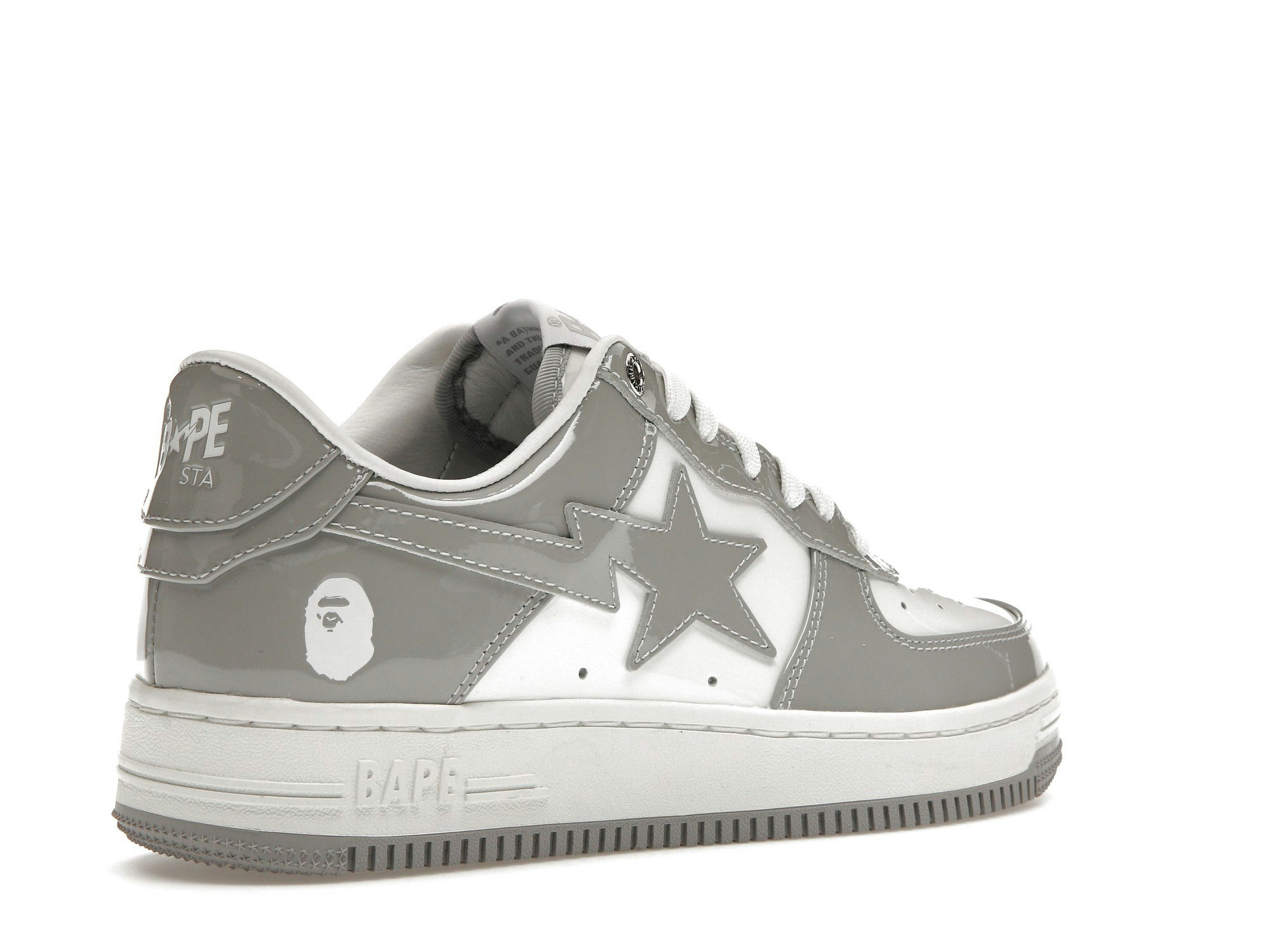 A Bathing Ape Bape Sta Patent Leather White Grey (2023)
