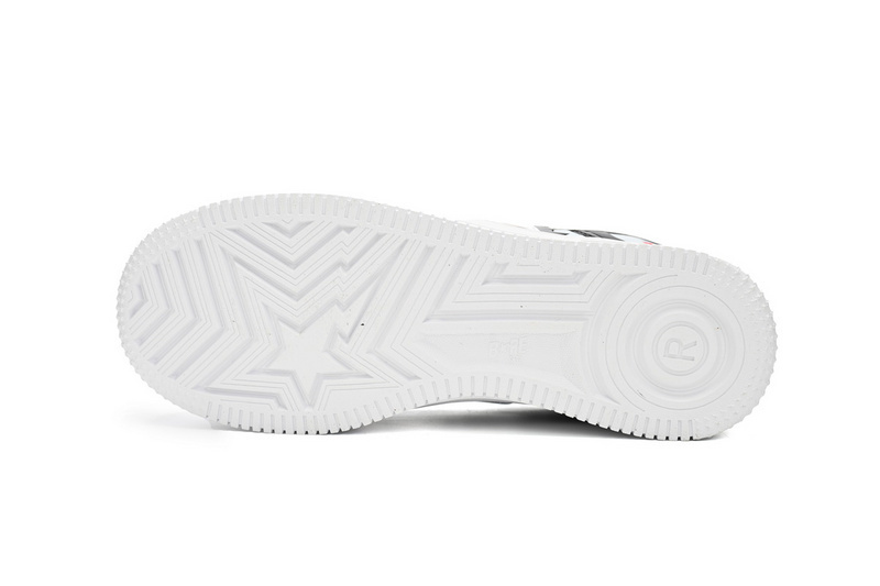 A Bathing Ape Bape Sta Low Black and White Shark 1H30-191-009