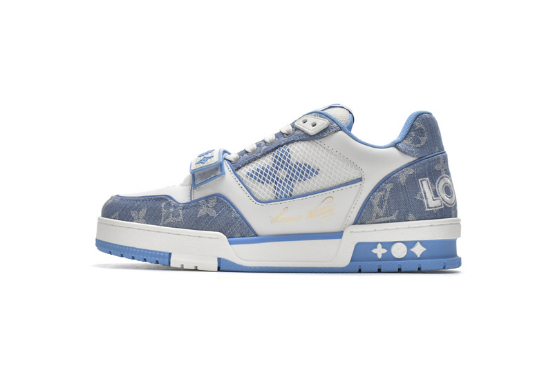 LOUIS VUITTON Trainer Blue Cloth Surface GO0232