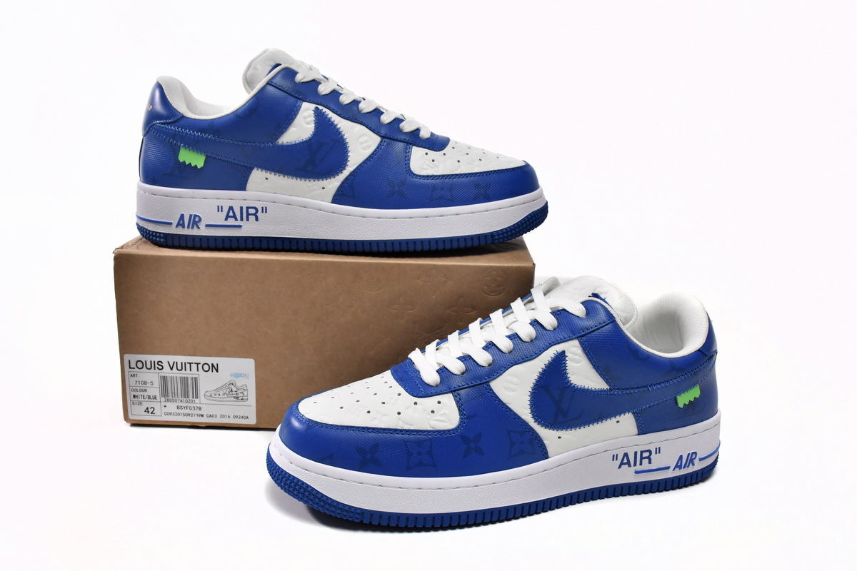 LOUIS VUITTON x Nike Air Force 1 White Blue 7108-5