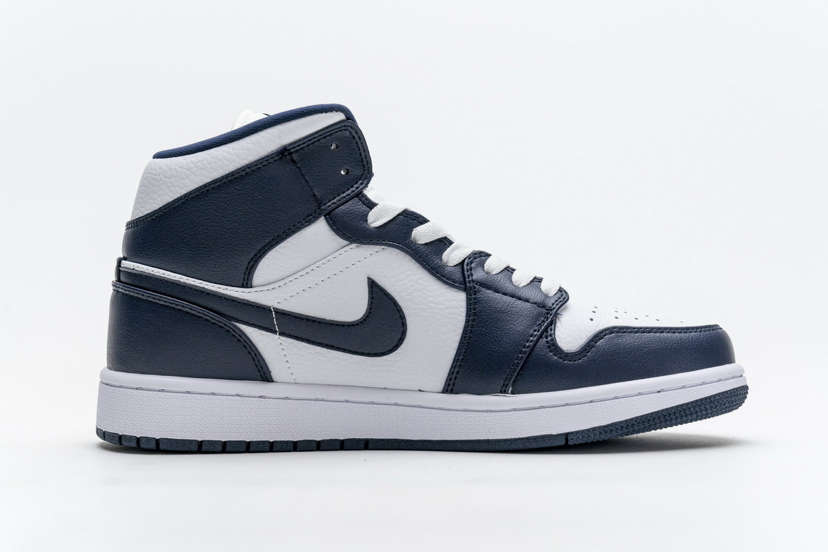 Air Jordan 1 Mid White Metallic Gold Obsidian 554724-174