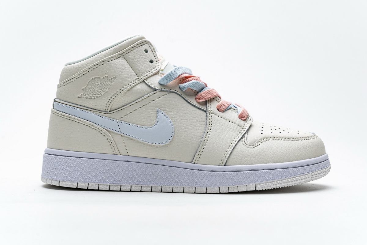 Air Jordan 1 Mid Multi-Color Swoosh Phantom (GS) 555112-035