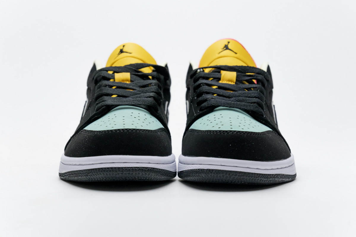 Air Jordan 1 Low Black Aurora Green Laser Orange CK3022-013