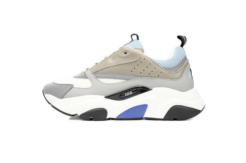 Dior White, Blue, & Black 'B22' Sneakers Rice Grey Blue